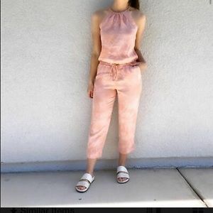 Anthropologie Cloth & Stone Peach Tie Dye Jumper